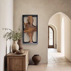 Rustic Teak Wood Wall Decor 17»x 31.5» Farmhouse Live Edge Wall Art Decoration