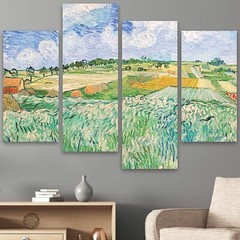 Van Gogh Wall Art Canvas Prints Set os 4 – Plain Near Auvers