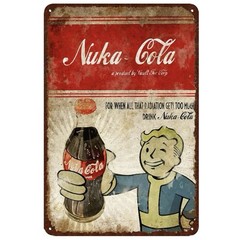 Fallout Nuka Cola Metal Tin Sign Vintage Wall Art Man Cave Garage Decor 8x12in