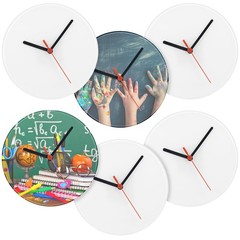 6 Pcs Sublimation Wall Clock Blanks Bulk Wood DIY Wall Clock Round Printing B…