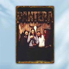 Vintage PANTERA Tin Metal Sign Distressed Rock Wall Decor 8×12