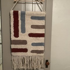Boho Style Wall Art Tapestry Wool Cotton Fringe World Market 35X19