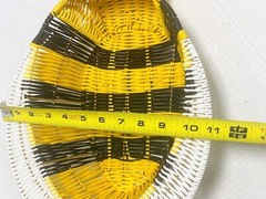 Bee Wicker Basket Ciroa NEW Plastic Resin 13×11.5” Bumble Yellow Black