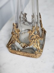 Antique French handblown Crystal And Gilt Bronze Ormolu Vase