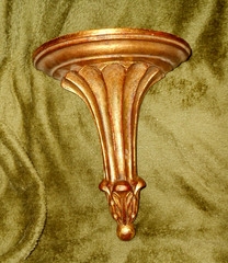 Regency Decor ITALIAN Wall Sconce Shelf Gold Leaf Mid Century