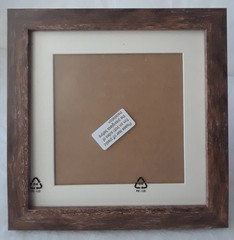 Walnut Colored Wood Frame Tabletop Under Plex Glass – New 8 x 8 in NEW