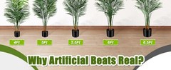 Artificial Palm Tree Outdorr 5ft, Large Fake Tropical Areca Palm Tree with 13