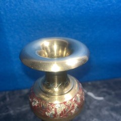 Hand Crafted Kashmiri Pattern Brass Flower Vase 17 cm