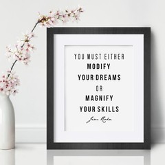 Jim Rohn Inspirational Wall Art Print Motivational Quote Poster Decor Gift Him