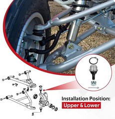 Upper & Lower Ball Joint Kit for Honda FourTrax 300 Foreman 400 TRX300 TRX400 4P