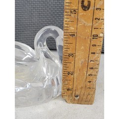 Vintage Clear Acrylic Plastic Swan Trinket Dish Figurine Catchall Bowl 5.5in