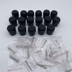 17 Pcs Door Stopper Mounted Floor Stops Stainless Steel Cylindrical Black