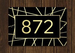 Customized Home Address Plaque Metal 12″ x 8″ Gold or Silver Number House Sign