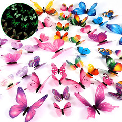96 Pieces Glow in the Dark Luminous 3D Butterfly Wall Decals Decor Removable But