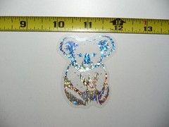 KOALA BEAR HOLOGRAPHIC SMALL STICKER DECAL ZOO ANIMAL WILDLIFE SCRAPBOOKING