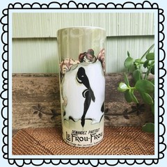 Tall Pillar Vase French Le Frou Frou Art Nouveau Design | 13×6 ceramic stoneware