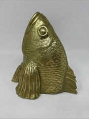 CB2 Stan The Goldfish Wall Decor Hanger Resin Gilded Gold 5.5” X 5” X 6” NICE