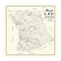 Old Map of Lee County, TX 1888 – Vintage Texas Art