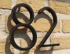 Brick Mailbox Numbers Metal 5 Inch, Matte Black, Floating or Flat