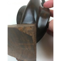 Vintage Hand Carved Wood Heron Egret Water Bird Dark Wood Smooth Finish