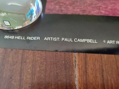 HELL RIDERS SKULL MOTORCYCLE POSTER FIRE 32X 22 1993