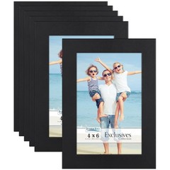 Elegant Black 4×6 Picture Frames – 6 Pack, Tabletop or Wall Mount Safety Assured