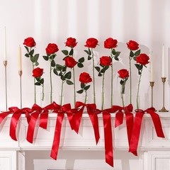 Red Fake Roses Artificial Flowers 10 Pcs Fake Artificial Roses Silk Flowers …