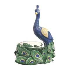 Resin Peacock Figurine Wedding Sparkle Home Art Decor Planter Collectors EUC