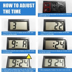 New 3 Pack Mini Digital Clock Small Adhesive Stick On Easy To Read Large Numbers