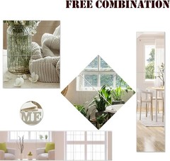 8×6 Inches Self Adhesive Acrylic Mirror Tiles 0.2mm Waterproof Flexible
