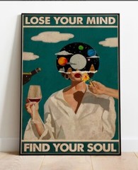 Lose Your Mind Find Your Soul Vintage Poster, Vintage Music Inspired Wall Art