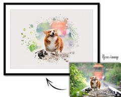 Personalised watercolour portrait | Portrait painting | Wall art | Wall Decor