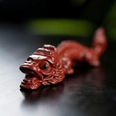9.8CM Yixing Purple Clay Dragon Tea Pet Exquisite Tea Statue Handmade Ornaments