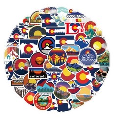 50pcs Colorado Stickers, Waterproof Non-residue Vinyl Stickers, #091