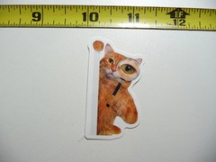 DETECTIVE MAGNIFYING GLASS CAT SMALL STICKER DECAL FELINE PET HOUSE KITTEN