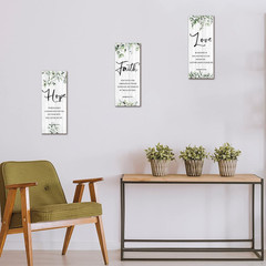 3 Pieces Wall Decor Christian Wall Decor Green Inspirational Art Scripture Hangi