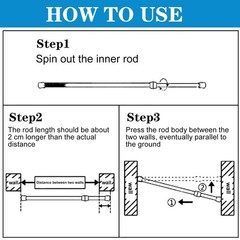 8 Pack Window Security Bar Extendable Tension Rods 23.6-43.3 Inch 1.2» Diame…