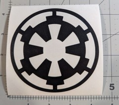 STAR WARS Imperial Cog symbol decal 4×4″ you choose color