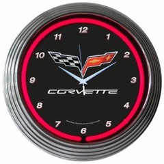 Corvette C6 Checkered Neon Clock 15″x15″ 8CORV6