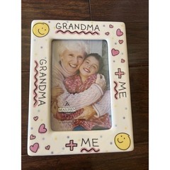 Malden 4×6 Grandma + Me Ceramic Colorful Frame 80’s NEW Vertical Or Horizontal
