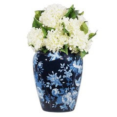 Member’s Mark Decorative Ceramic Blue Vase with Removable Hydrangeas