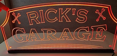 Neon Sign Custom Made Man Cave Sign Rick’s Garage Red Sign «9.25 x 20.5»