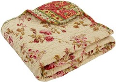 Vintage Floral Printed Reversible Cotton Quilted Throw
