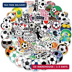 100PCS Soccer Stickers for Boys Girls Kids Teens, Vinyl Waterproof Soccer Sticke