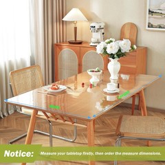 Ostepdecor Clear Table Cover Protector 42 X 88 Inch 1.5Mm Thick Plastic Table
