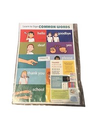 Classroom Sign Language Poster Commonly Used Signs ASL 13×18″ Teacher Supply
