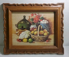 Vintage 1981 Homco Wall Art Ken Forrest «Fresh From The Farm» 13×11 In Farmhouse