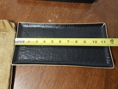L’Objet Crocodile Rectangular Porcelain Tray 12″x6″ 24kt Gold Accent NEW In BOX