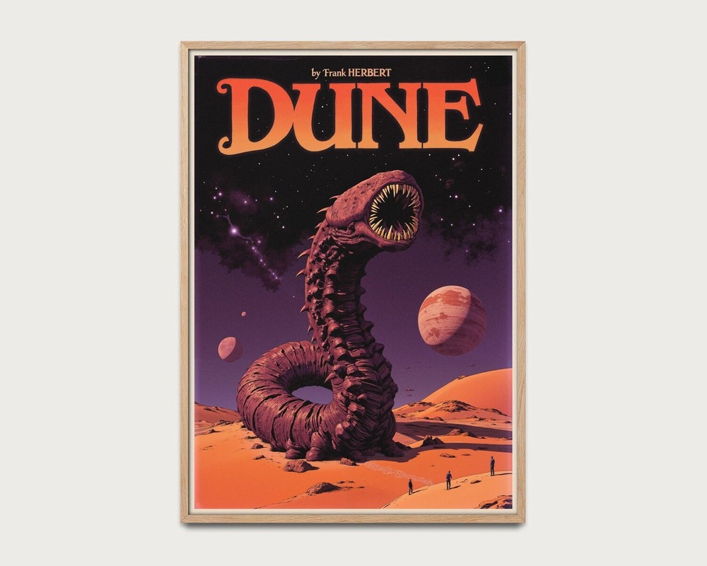 Dune Retro Sci-Fi Poster – 70s Vintage Fan Art Inspired by Frank Herbert