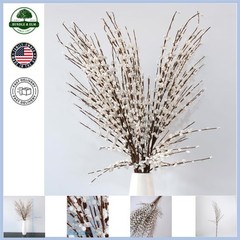 10pcs Faux Tall Pussy Willow Branches for Home Office Wedding Decor White